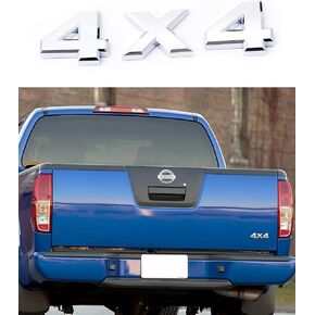 CONGCONG Rear Tailgate 4x4 Badge for Nissan 2007-2015 Titan/ 2005-2021 Frontier /2008-2011 Xterra,Rear Tail Gate Emblem Nameplate 93495-EA80A OEM.(Silver)