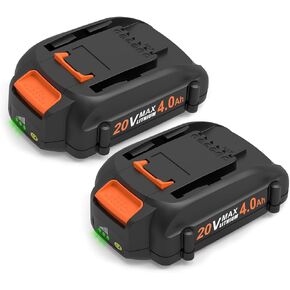 20V 2Pack Energup Battery Replacement for Worx 20V Lithium Battery 3.5Ah PowerShare for WA3520 WA3525 WA3575 WG151s WG155s WG251s WG255s WG540s WG545s WG890 WG891 + a Worx 20V Battery Charger