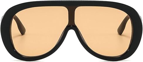 willochra Oversized Pilot Sunglasses Women Fashion Big Frame One Piece Sun Glasses Mask Goggle Trendy Metal Frame Oval Shades in Kuwait