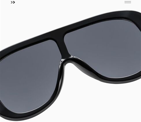 willochra Oversized Pilot Sunglasses Women Fashion Big Frame One Piece Sun Glasses Mask Goggle Trendy Metal Frame Oval Shades in Kuwait