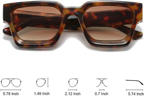 OZPYKAE Men Women Cool Square Sunglasses Thick Frame Sunglasses Rectangle Sun Glasses UV Protection Shades Sunglasses in Kuwait