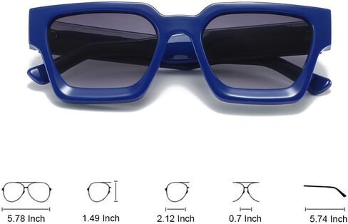 OZPYKAE Men Women Cool Square Sunglasses Thick Frame Sunglasses Rectangle Sun Glasses UV Protection Shades Sunglasses in Kuwait