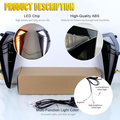 أضواء العلامات الجانبية للحاجز مناسبة لـ Dodge RAM 1500 TRX 2021 2022 2023 2024 ملحقات إشارة الضوء مع LED أبيض DRL - إشارة انعطاف متتابعة كهرمانية in Kuwait