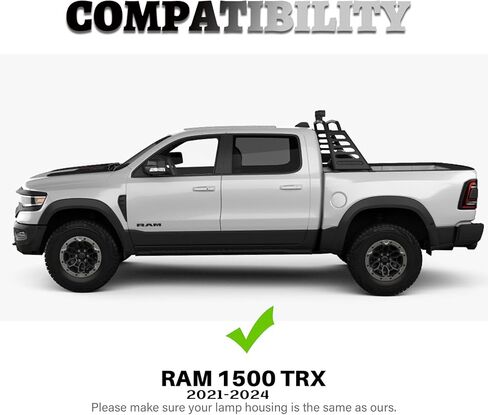 أضواء العلامات الجانبية للحاجز مناسبة لـ Dodge RAM 1500 TRX 2021 2022 2023 2024 ملحقات إشارة الضوء مع LED أبيض DRL - إشارة انعطاف متتابعة كهرمانية in Kuwait