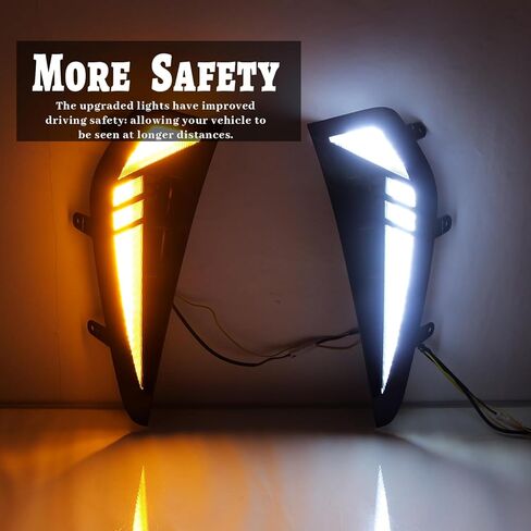 أضواء العلامات الجانبية للحاجز مناسبة لـ Dodge RAM 1500 TRX 2021 2022 2023 2024 ملحقات إشارة الضوء مع LED أبيض DRL - إشارة انعطاف متتابعة كهرمانية in Kuwait