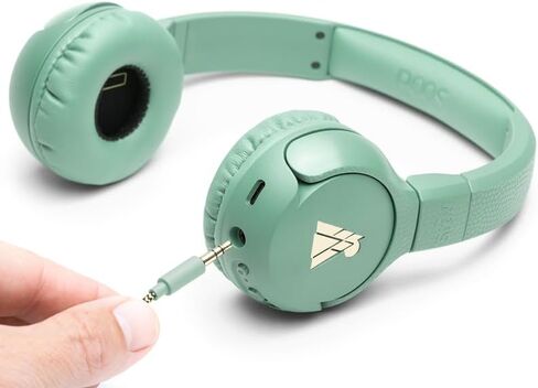 POGS-Safe Cable | 3.5 mm Audio Cable The Gecko & The Elephant Headphones | Volume Limited 85 dB, Safe Technology | Integrated Microphone | 3.2 ft Anti-Tangle Fabric Cable (Blue) in Saudi Arabia