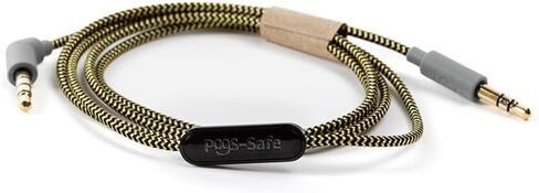 POGS-Safe Cable | 3.5 mm Audio Cable The Gecko & The Elephant Headphones | Volume Limited 85 dB, Safe Technology | Integrated Microphone | 3.2 ft Anti-Tangle Fabric Cable (Blue) in Saudi Arabia