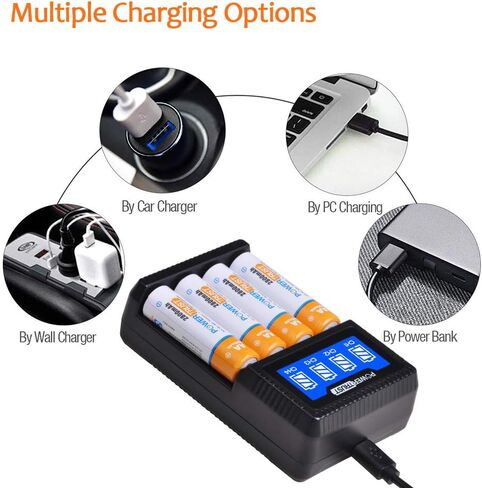 شاحن بطارية AA AAA مع كابل USB لبطاريات Ni-MH AA AAA القابلة لإعادة الشحن in Kuwait