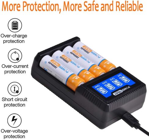 شاحن بطارية AA AAA مع كابل USB لبطاريات Ni-MH AA AAA القابلة لإعادة الشحن in Kuwait