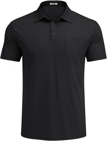 COOFANDY Mens Polo Shirts Short Sleeve Casual Golf Shirt Basic Solid Color Collared T-Shirt Stylish Summer Polo T Shirt in Saudi Arabia