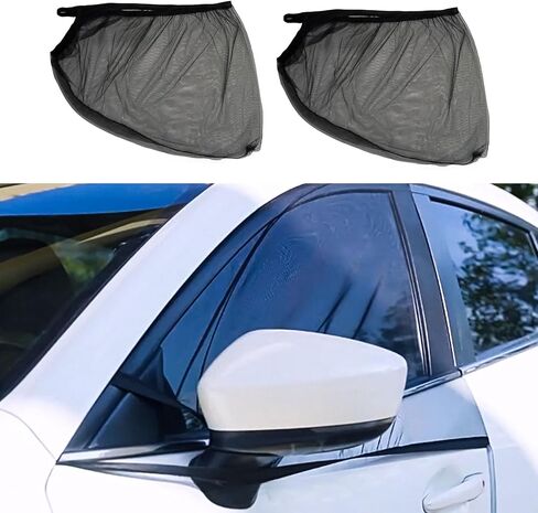2PCS Car Window Shades, Car Side Window Sun Shade, Stretch Car Window Screens, Car Accessories UV Protection Breathable Mesh Baby Window Covers Universal for Most Cars, SUVs (Front Window) in Kuwait