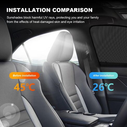 2PCS Car Window Shades, Car Side Window Sun Shade, Stretch Car Window Screens, Car Accessories UV Protection Breathable Mesh Baby Window Covers Universal for Most Cars, SUVs (Front Window) in Kuwait