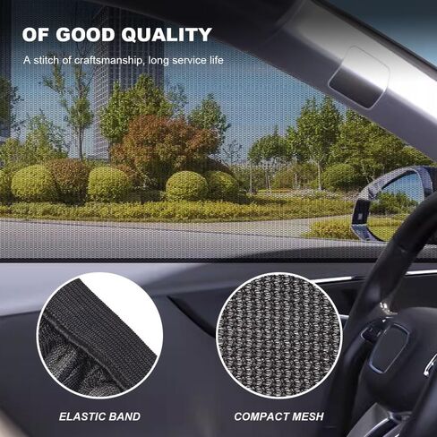 2PCS Car Window Shades, Car Side Window Sun Shade, Stretch Car Window Screens, Car Accessories UV Protection Breathable Mesh Baby Window Covers Universal for Most Cars, SUVs (Front Window) in Kuwait