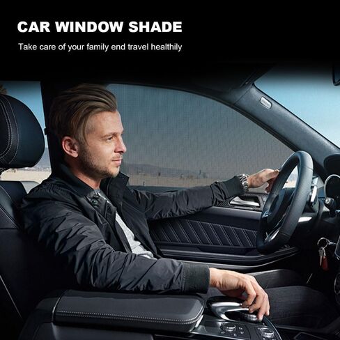 2PCS Car Window Shades, Car Side Window Sun Shade, Stretch Car Window Screens, Car Accessories UV Protection Breathable Mesh Baby Window Covers Universal for Most Cars, SUVs (Front Window) in Kuwait