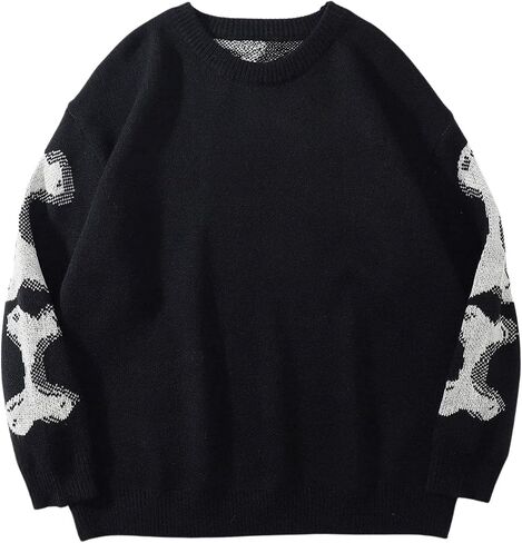 Aelfric Eden Skeleton Sweater Crew Neck Vintage Oversized Long Sleeve Y2k Pullover Skull Halloween Sweater in Saudi Arabia