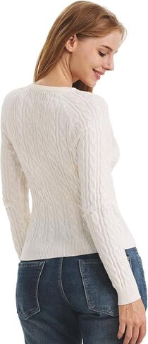 Women Button-Up Pullover Sweaters - Trendy Slim-Fit Crewneck Sweater Tops : Long Sleeve Knit Top Fall Solid Shirts in Saudi Arabia