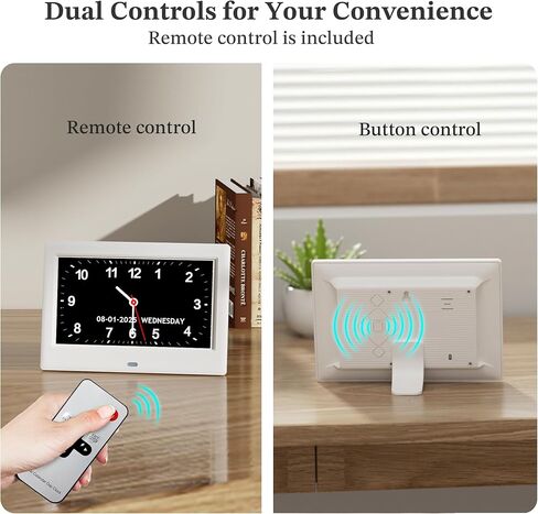 [2025 NEW] Digital Calendar, 7'' Dementia Clock with Date and Time for Elderly, Auto-Dimming, 12 Reminders & 6 Alarms, Button & Remote Control, Auto DST, Digital Clocks for Seniors Large Display in Kuwait