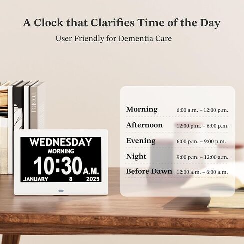 [2025 NEW] Digital Calendar, 7'' Dementia Clock with Date and Time for Elderly, Auto-Dimming, 12 Reminders & 6 Alarms, Button & Remote Control, Auto DST, Digital Clocks for Seniors Large Display in Kuwait
