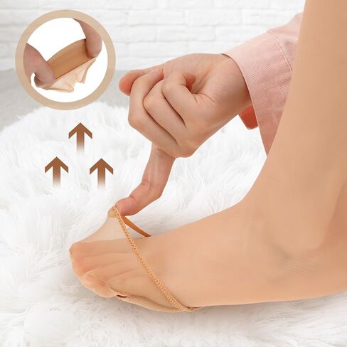 Prasacco 10 أزواج من أغطية أصابع القدم للنساء، نصف جوارب مع وسادة مبطنة، نصف جوارب للنساء غير قابلة للانزلاق، جوارب لأصابع القدم، جوارب مبطنة لأصابع القدم، جوارب نسائية لأصابع القدم مع أغطية وسادات مبطنة in Kuwait