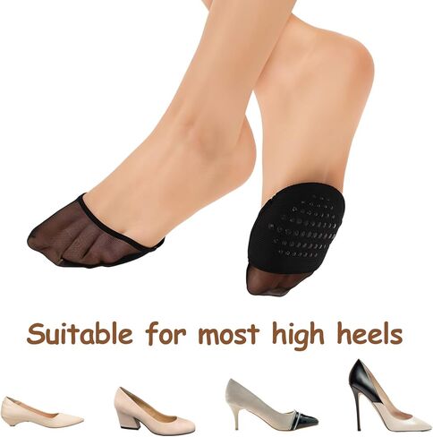 Prasacco 10 أزواج من أغطية أصابع القدم للنساء، نصف جوارب مع وسادة مبطنة، نصف جوارب للنساء غير قابلة للانزلاق، جوارب لأصابع القدم، جوارب مبطنة لأصابع القدم، جوارب نسائية لأصابع القدم مع أغطية وسادات مبطنة in Kuwait