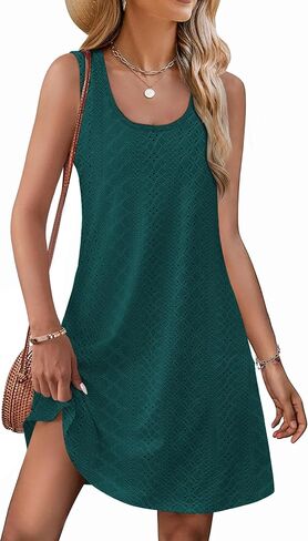 AI'MAGE Womens Swimsuit Coverup Hollow Out Bathing Suit Cover Up Sleeveless Bikini Beach Cover Up Tank Dress S-3XL in Saudi Arabia