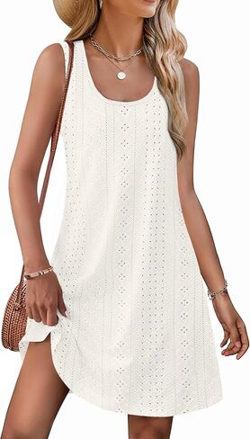 AI'MAGE Womens Swimsuit Coverup Hollow Out Bathing Suit Cover Up Sleeveless Bikini Beach Cover Up Tank Dress S-3XL in Saudi Arabia