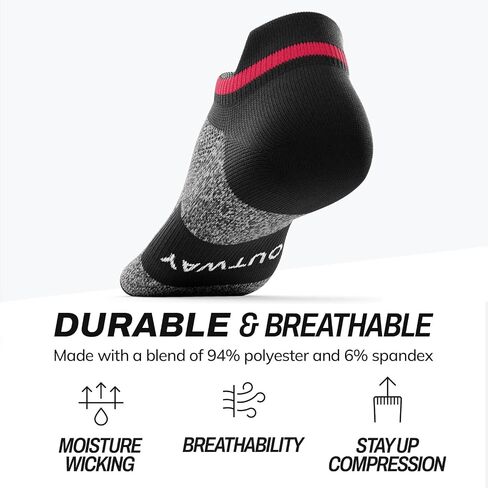 Outway Ankle Socks - Moisture-Wicking, Breathable Comfort with Arch Support - Durable Polyester & Spandex Blend in Saudi Arabia