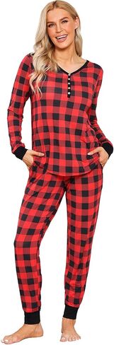 Viscose from Bamboo Pajama Sets for Women Long Sleeve Sleepwear Soft Christmas Pjs Lounge Sets in Kuwait