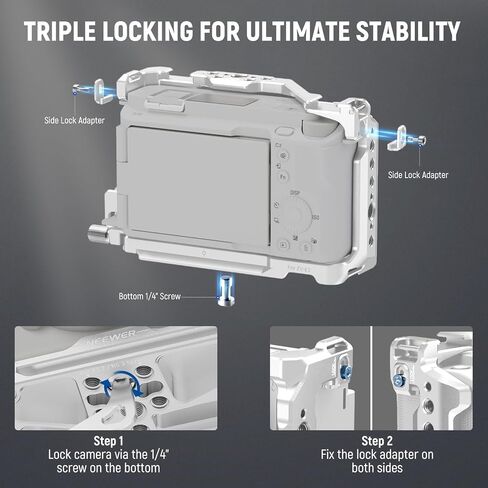 NEEWER ZV-E1 Baseplate, Side 1/4" Thread with Anti Drop Locating, Openable Battery Compartment, Arca Quick Camera Mounting with More 1/4" 3/8" Threads Compatible with Sony ZV-E1 DJI RS Gimbals, CA044 in Saudi Arabia