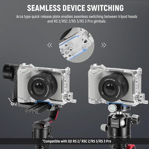NEEWER ZV-E1 Baseplate, Side 1/4" Thread with Anti Drop Locating, Openable Battery Compartment, Arca Quick Camera Mounting with More 1/4" 3/8" Threads Compatible with Sony ZV-E1 DJI RS Gimbals, CA044 in Saudi Arabia