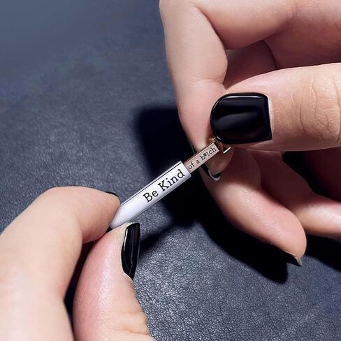 Be Kind...Of A Bich - Hidden Message Necklace, Be Kind...Of A Bich - 3D Engraving Vertical Bar Necklace Stainless Steel Encouragement Mantra Pendant Necklace for Women Sorority Sisters Friendship Jewelry in Kuwait