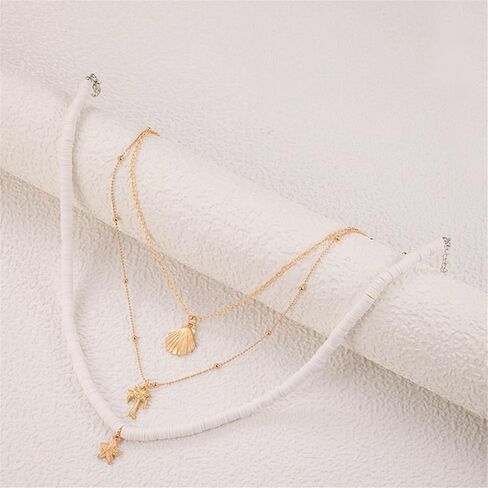 Dreuyet Bohemian Starfish Necklace for Women Cute Large Starfish Statement Choker Necklace Sea Shell Summer Beach Necklace Summer Beach Holiday Beach Surfer Jewelry in Saudi Arabia