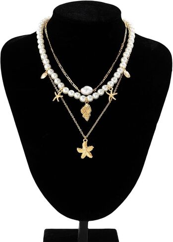 Dreuyet Bohemian Starfish Necklace for Women Cute Large Starfish Statement Choker Necklace Sea Shell Summer Beach Necklace Summer Beach Holiday Beach Surfer Jewelry in Saudi Arabia