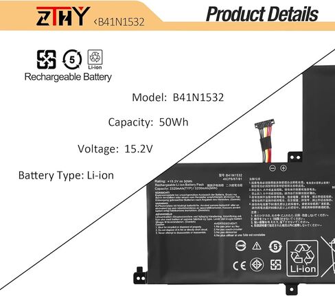 استبدال بطارية ZTHY C32N2002 لجهاز Asus ZenBook Pro 15 OLED UM535 UM535Q UM535QE UM535QA UM535QH UX535 UX535L UX535LI Flip 15 UX564 UX564EH UX564EI UX564P UX564PH Q538 Q538E Q538EI Q 528 س528 إي in Saudi Arabia