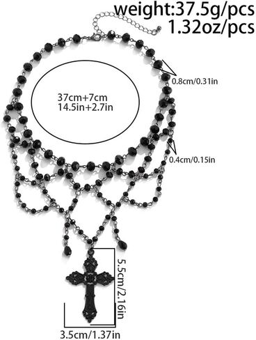 Gothic Halloween Cross Pendant Necklace for Women, Goth Black Hollow Lace Cross Choker Y2k Party Prom Holiday Statement Costume Jewelry Gifts in Saudi Arabia