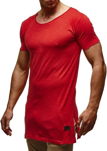 Leif Nelson Men's Modern Basic T-Shirt Crew Neck Shortsleeve Sweatshirt Hoodie Sweater Jacket Slim Fit LN6336 in Saudi Arabia