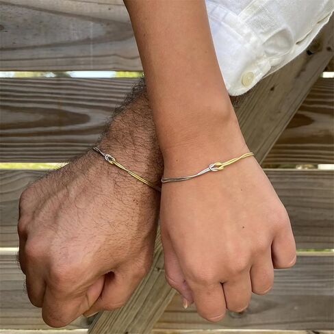 WETMT Gold Silver Knot Bracelets for Couples Bracelets 14K Gold Plated Love Knot Bracelet Mother Daughter Bond Knot Bracelet Friendship Forever Infinity Bracelets Best Friend Bracelet Jewelry in Saudi Arabia