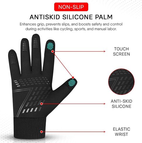 Winter Gloves for Man and Women, Soft warm Touch screen thermal Gloves, Non-Slip Grip, Elastic Cuff, Windproof in Saudi Arabia