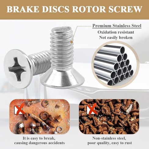 12 قطعة من براغي الدوار، براغي الدوار لأقراص الفرامل، 93600-06014-0H مسامير دوار قرص الفرامل من الفولاذ المقاوم للصدأ، الاحتفاظ بقرص الفرامل الدوار، الاحتفاظ بمسامير للأمام والخلف in Kuwait