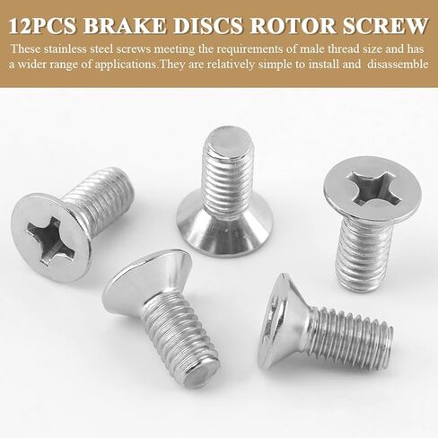 12 قطعة من براغي الدوار، براغي الدوار لأقراص الفرامل، 93600-06014-0H مسامير دوار قرص الفرامل من الفولاذ المقاوم للصدأ، الاحتفاظ بقرص الفرامل الدوار، الاحتفاظ بمسامير للأمام والخلف in Kuwait