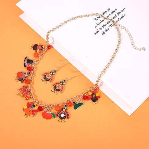 YAHPERN Halloween Necklace Bracelet Earrings for Women Halloween Jewelry Accessories Spooky Pumpkin Candy Corn Boo Pendant Necklace Spider Ghost Charm Bracelet Halloween Outfits Party Favor in Saudi Arabia