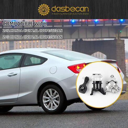 Dasbecan Engine Motor Mount and Trans Mount Compatible with 2012-2013 Honda Civic 1.8L Coupe/Sedan Replaces# A65048 A65021 A65087 50890TR0A81 50850TR6A81 50820TR0A81 in Saudi Arabia