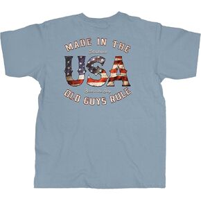OLD GUYS RULE Men's Graphic T-Shirt, Made in The USA - 4th of July, Veterans Day, Memorial Day - Novelty Patriotic Summer Tee
