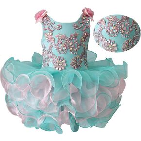 Jenniferwu G070B Infant Toddler Baby Newborn Little Girl's Pageant Party Birthday Dress bubblepink (as1, age, 9_months)