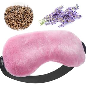 Umisleep Lavender Eye Mask, Aromatherapy Weighted Eye Mask for Dry Eyes, Sleep Mask for Men Women, Hot & Cold Therapy Eye Cover for Compression Pain Relief, Eye Pillow for Puffy Eyes, Sinus Pain-Pink