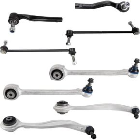 TRQ Front Steering & Suspension Kit Control Arm with Ball Joint Sway Bar Stabilizer Link Tie Rod Compatible with 2013-2015 Mercedes-Benz GLK250 2010-2015 GLK350