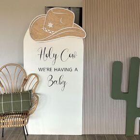 Holy Cow We're Having A Baby Decal - Highland Cow Baby Shower Decorations,Gender Reveal Party Supplies,Cow Theme Birthday Decor forBalloons Arch (Cow Baby Decal)