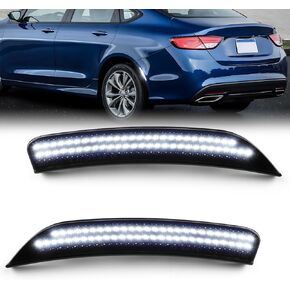 LED Front Side Marker Light Compatible with Chrysler 200 Sedan 2015 2016 2017 Smoked Lens Fender Bumper White Lamps
