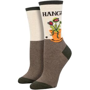 Socksmith Women's Hangry Crew Socks, Ivory Heather