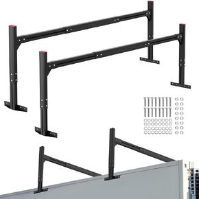 Trailer Ladder Rack, Black Aluminum Roof Ladder Rack for Trailer with 800 LBS Capacity, Adjustable Trailer Roof Rack Universal Fit for 6.1' to 8.3' Enclosed and Open Trailers